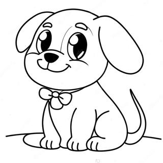 Page à colorier d'un chiot espiègle | Page de coloriage Amis Poilus