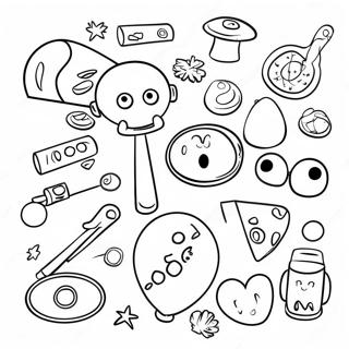 Page à colorier Objets amusants à chercher | Page de coloriage Je Spy