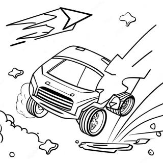 Page à colorier célébration de but Rocket League | Page de coloriage Rocket League