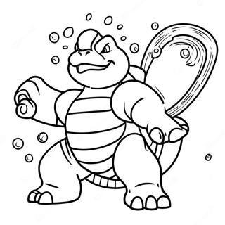 Page à colorier Blastoise avec des canons à eau | Page de coloriage Blastoise