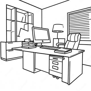 Page à colorier Le Bureau | Page de coloriage Le Bureau