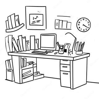 Page à colorier Bureau Amusant | Page de coloriage Le Bureau