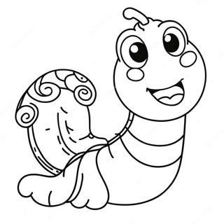Page à colorier de ver de terre mignon | Page de coloriage Ver