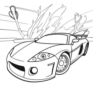 Page à colorier de voiture de sport rapide | Page de coloriage Véhicule