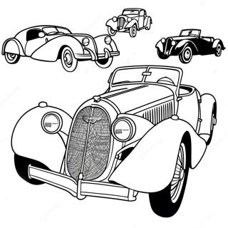 Page à colorier Voiture Bugatti classique | Page de coloriage Bugatti