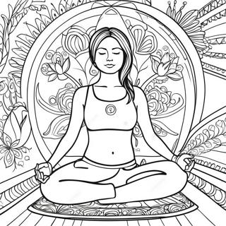 Page à colorier Pose de yoga relaxante | Page de coloriage Yoga