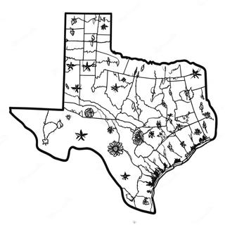 Page à colorier de la carte du Texas | Page de coloriage Texas