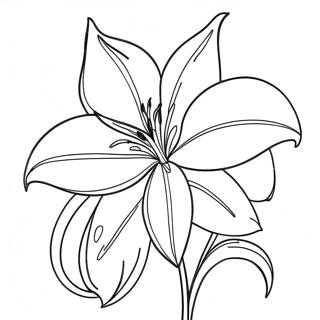 Page à colorier de fleur de lys élégante en fleur | Page de coloriage Fleur de lys