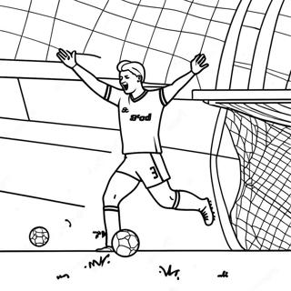 Page à colorier de Haaland marquant un but | Page de coloriage Haaland