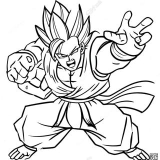 Page à colorier Danse de Fusion Gogeta | Page de coloriage Gogeta
