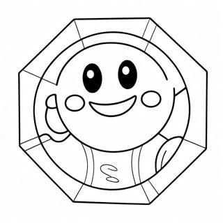 Page à colorier Panneau Stop Mignon avec Visage Sourire | Page de coloriage Panneau d'arrêt