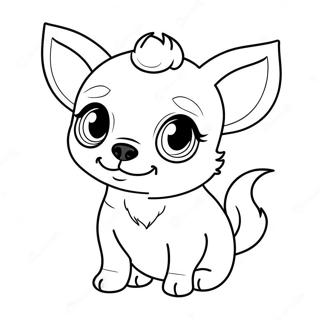 Page à colorier de chiot chihuahua mignon | Page de coloriage Chihuahua