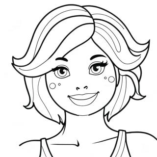 Page à colorier de Chica avec des cheveux colorés | Page de coloriage Fille