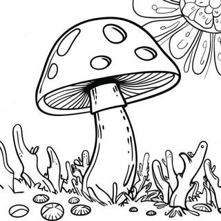 Page à colorier de champignon psychédélique | Page de coloriage Champignon Psychédélique