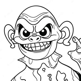 Page à colorier de monstre effrayant de frissons | Page de coloriage Frissons