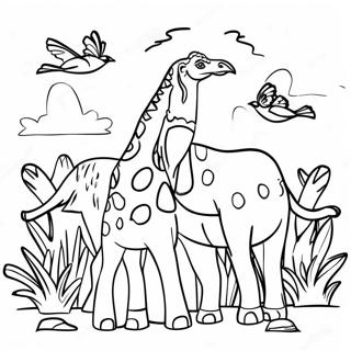 Page à colorier 3D du royaume animal | Page de coloriage 3D