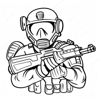 Page à colorier agent de l'équipe SWAT en action | Page de coloriage Équipe SWAT