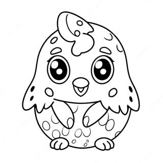 Page à colorier Hatchimal mignon avec de grands yeux | Page de coloriage Hatchimal