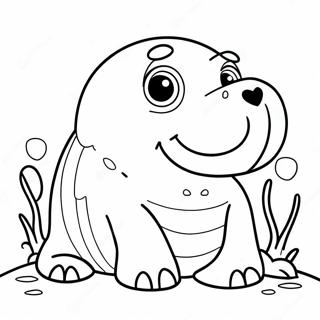 Page à colorier morse mignon avec de grands yeux | Page de coloriage Morse