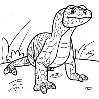Page à colorier Dragon de Komodo | Page de coloriage Dragon de Komodo