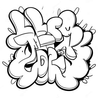 Page à colorier Art graffiti stylé | Page de coloriage Drogue