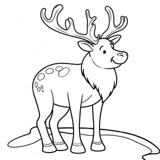 Page à colorier de renne | Page de coloriage Renne