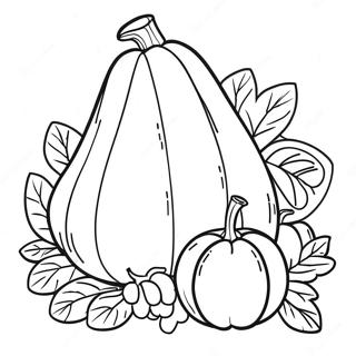 Page à colorier de la corne d'abondance | Page de coloriage Corne d'abondance