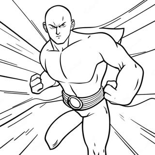 Page à colorier de Saitama en action | Page de coloriage One Punch Man