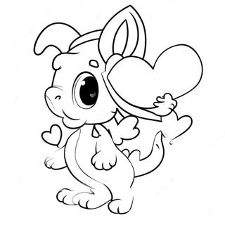 Page à colorier de garçon avec un cœur de Saint-Valentin | Page de coloriage Garçon Saint-Valentin