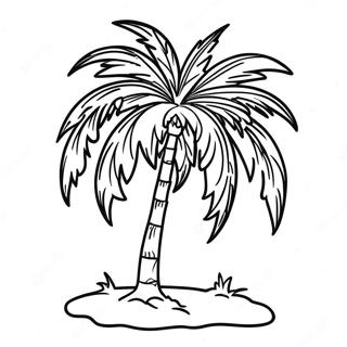 Page à colorier palmier tropical | Page de coloriage Palmier