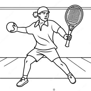 Page à colorier un joueur de tennis servant la balle | Page de coloriage Tennis