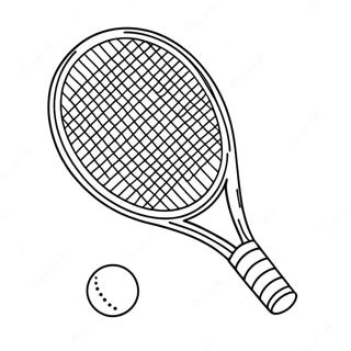 Page à colorier une raquette de tennis et une balle | Page de coloriage Tennis