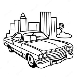 Page à colorier une voiture lowrider | Page de coloriage Basse-Course