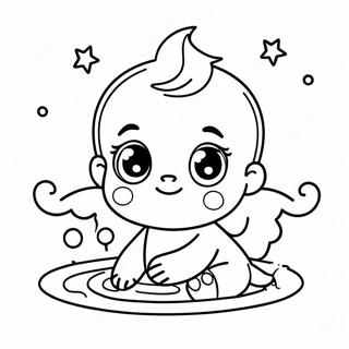 Page à colorier de baptême de bébé mignon | Page de coloriage Baptême