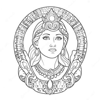 Page à colorier de déesse | Page de coloriage Déesse