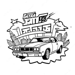 Page à colorier du logo GTA | Page de coloriage GTA