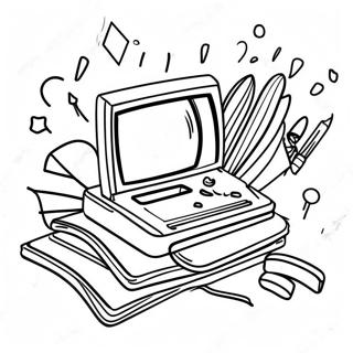 Page à colorier de la nostalgie des années 90 | Page de coloriage années 90