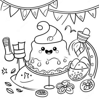 Page à colorier de la célébration de la fiesta | Page de coloriage Fiesta