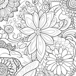 Page à colorier de motifs préppy esthétiques | Page de coloriage Préppy Esthétique