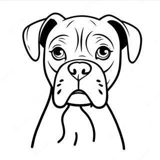 Page à colorier de chien boxer | Page de coloriage Chien Boxer