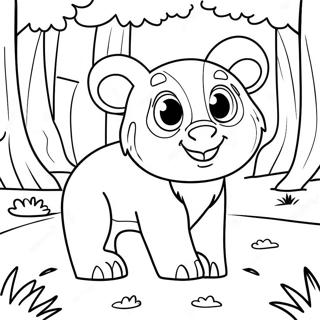 Page à colorier d'animaux sauvages dans la forêt | Page de coloriage Chasse