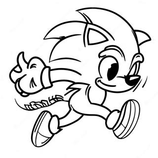 Page à colorier Sonic le Hérisson qui court vite | Page de coloriage Sonic Mania