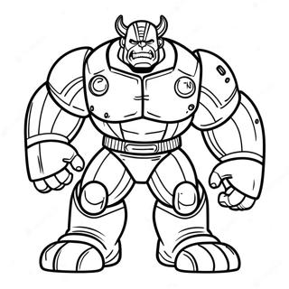 Page à colorier Hulk Buster en action | Page de coloriage Hulk Buster