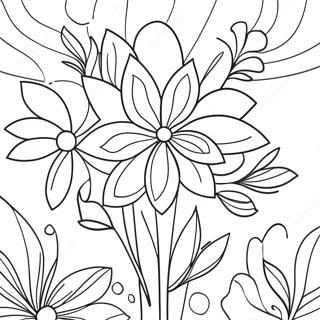 Page à colorier Fleurs Aquarelle Vives | Page de coloriage Aquarelle