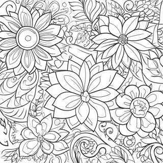 Page à colorier Motifs Floraux Tendance | Page de coloriage Tendance