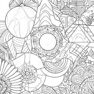 Page à colorier Formes Géométriques Tendance | Page de coloriage Tendance
