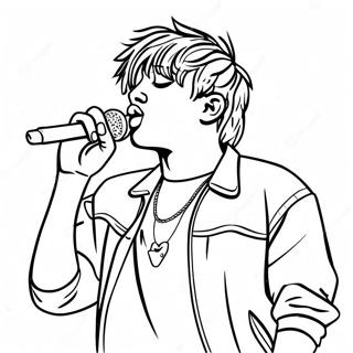 Page à colorier Juice WRLD en Performance sur Scène | Page de coloriage Jus WRLD