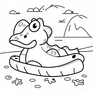 Page à colorier Crocs colorés sur une plage | Page de coloriage Crocs