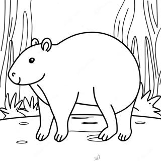 Page à colorier Capybara | Page de coloriage Capybara