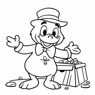 Page à colorier de Scrooge McDuck en chasse au trésor | Page de coloriage Les canards